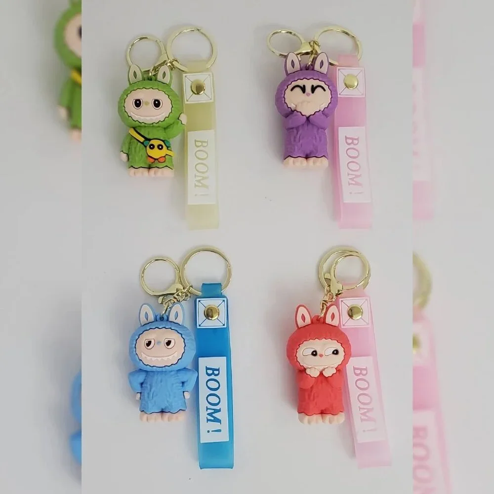 NWT LABUBU MONSTER KEY CHAIN MULTICOLOR BOOM LOGO